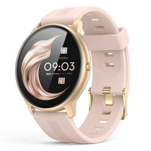 AGPTEK Smart Watch for Women, 5ATM Waterproof Smartwatch for Android and iOS Phones, Fitness Tracker Watch with 100+ Sports Modes, Heart Rate Monitor Pedometer Sleep Monitor, Pink - 7