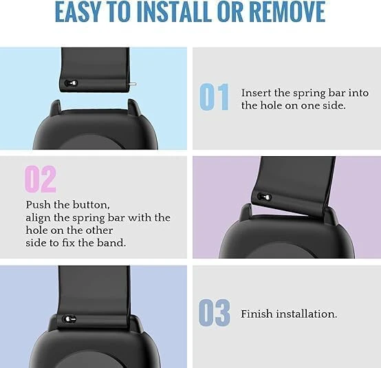 Bands for AGPTEK LW11/uaue T60,T50S/Csasan T70/TOZO S3,S5/BOOOMIC IDW25/QONBINK L70/Soudorv T70 Replacement Wristbands Colourful Silicone Bracelet 22MM Quick Release Strap Arm Bands, Soft and Durable - Bands