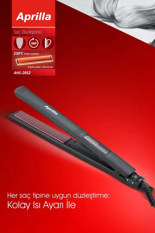 Ahs 2052 Digital Temperature Control Professional Hair Straightener Black - 1