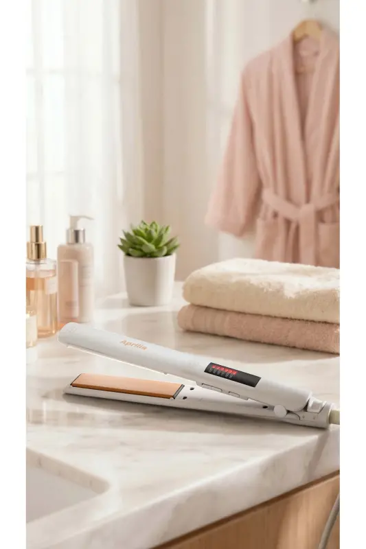 Ahs 2052 Dijital Isı Ayarlı Profesyonel Saç Düzleştirici Beyaz-Beyaz - 3