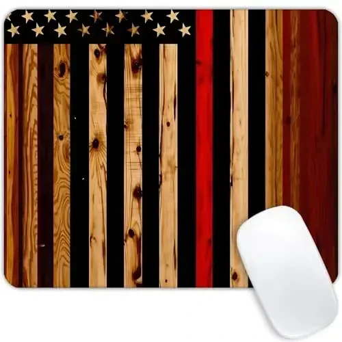 Wood American Flag Mouse pad Customized Mousepad Non-Slip Rubber Base Mouse Pads for Computers Laptop Office Desk Accessories Mouse pad - 1