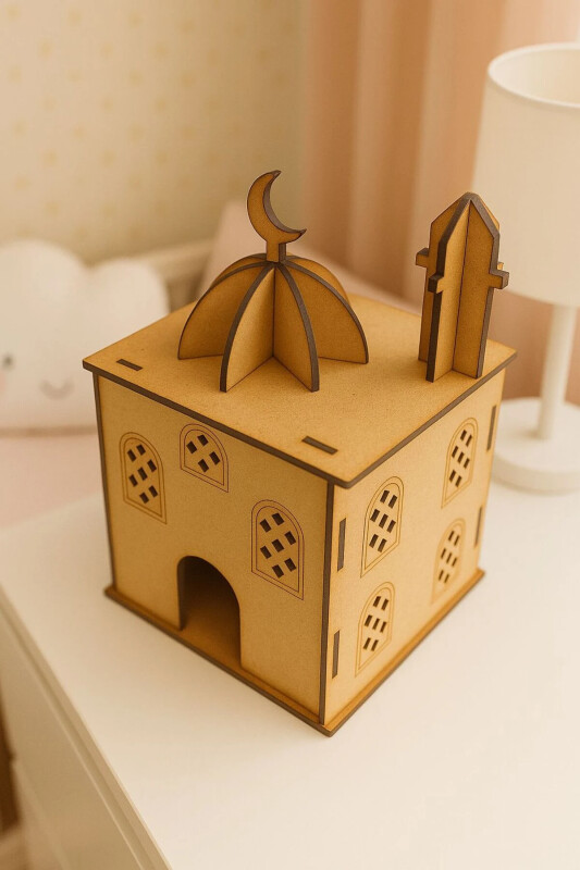 Ahşap Boyanabilir Maket Oyuncak Ve Boyama Seti, Ahşap Puzzle Oyuncak Cami-Cami - 1