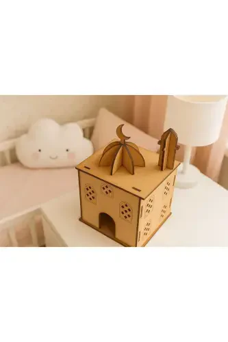 Ahşap Boyanabilir Maket Oyuncak Ve Boyama Seti, Ahşap Puzzle Oyuncak Cami-Cami - BEBEK ÖZEL (1)