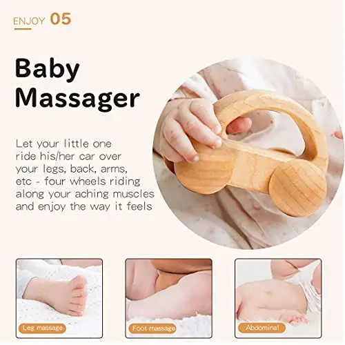 Wooden Rattle Toy Baby Wooden Car Baby Toddler Toy Preschool Education Car Toy 3PCS Newborn Gift - 6