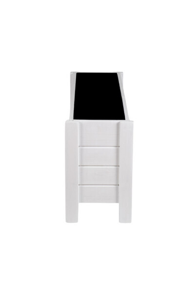 Ahşap Dış Mekan Saksısı Dekoratif Saksı Büyük Boy Hazır Kurulu 100cm X 30cm Yükseklik 50cm - Beyaz - 5