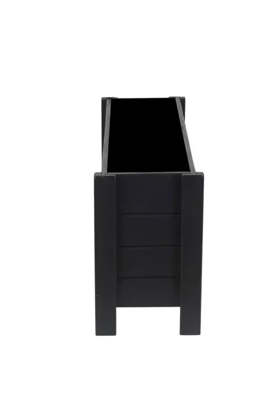 Ahşap Dış Mekan Saksısı Dekoratif Saksı Büyük Boy Hazır Kurulu 100cm X 30cm Yükseklik 50cm - Antrasit 7016 - 4