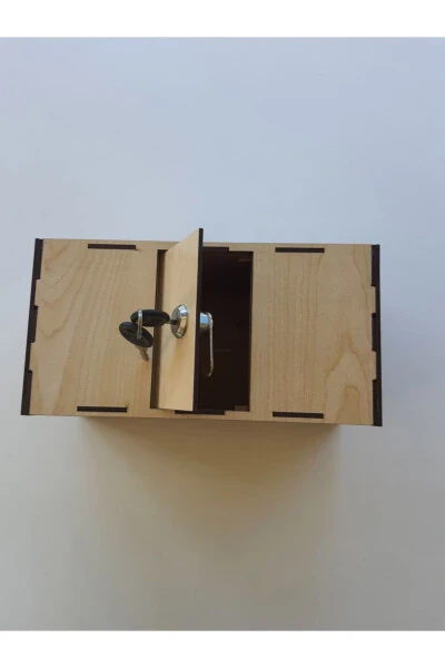 Ahşap Kilitli Sadaka Kutusu Yardım Kutusu Para Kumbarası Cami Ve Yardım Kuruluşları Için - 5