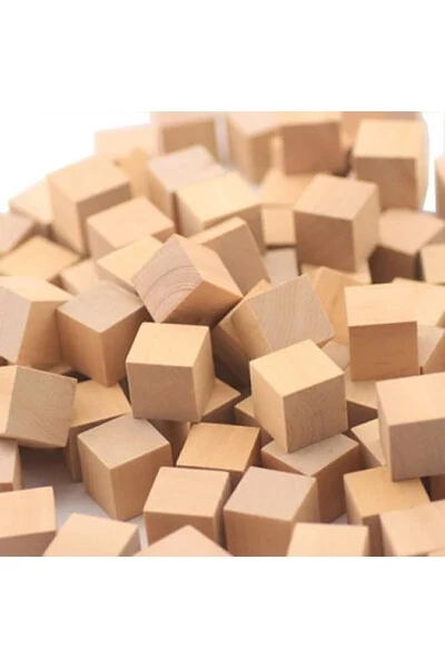 Ahşap Küp Bloklar 1cmx1cmx1cm 100 Adet Doğal Ahşap Küp - GENEL MARKALAR