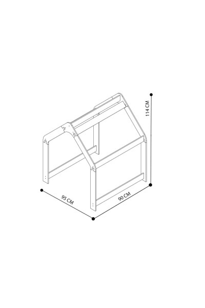 Montessori Ahşap Oyun Evi, Oyun Çadırı / Beyaz Sarı - 2