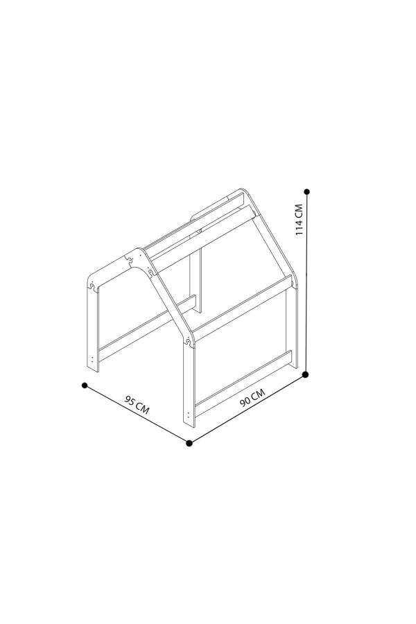 Montessori Ahşap Oyun Evi, Oyun Çadırı / Beyaz Sarı - 2