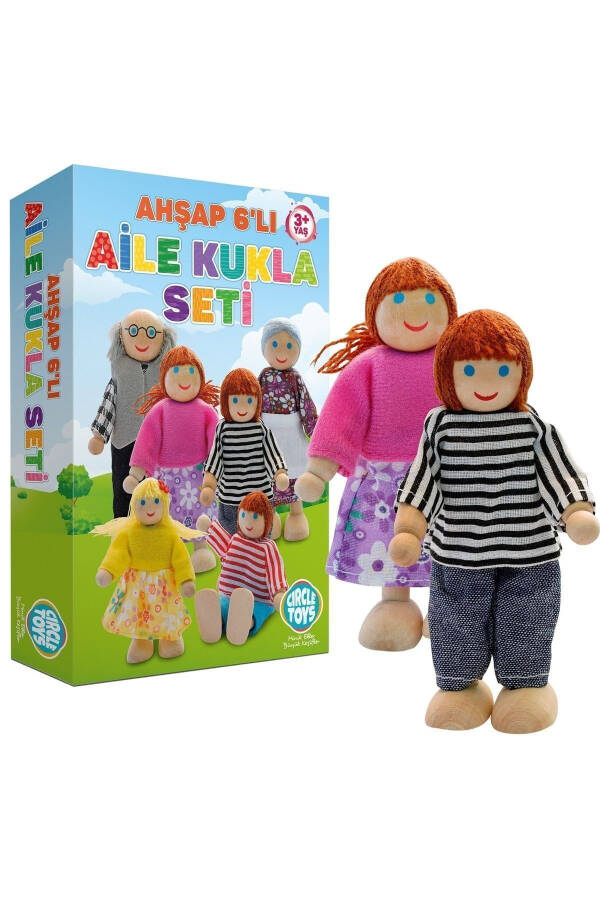 Ahşap Oyuncak Oyun Evi İçin Minik Bebek Ailesi Aile Oyun Seti - 3