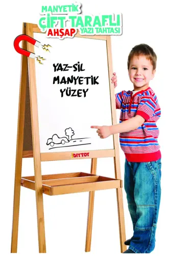 Ahşap Yazı Tahtası Manyetik Özellikli Çift Taraflı - 4