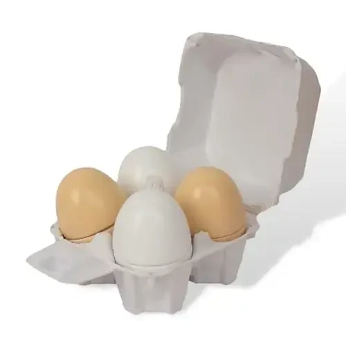 Wooden Eggs, 4PCS Easter Egg Cutting Toys Wooden Play Food Pretend Play Food Sets for Kids Early Development, Christmas Birthday Gifts - 1