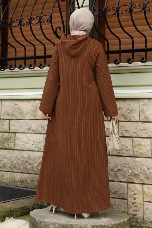 Ahsen Boydan Tugmali Kap TSD240103 Jigarrang-Jigarrang - 5