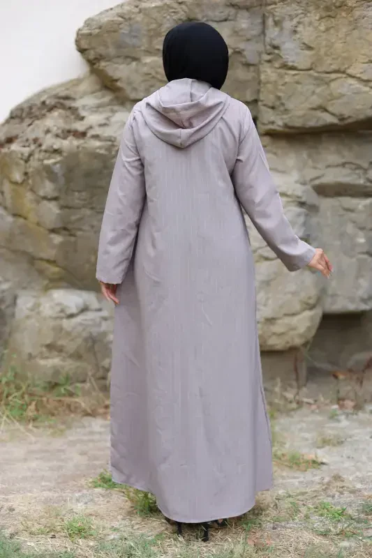 Ahsen Boydan Tugmali Kap TSD240103 Ochiq Kulrang-Ochiq Kulrang - 5