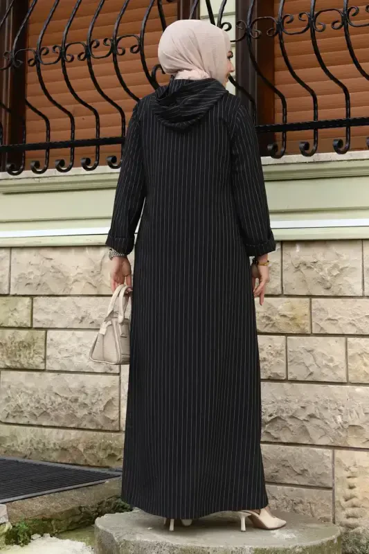 Ahsen Buttoned Coat TSD240103 Black-Black - 5