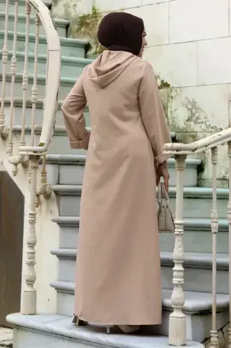 Ahsen Buttoned Coat TSD240103 Mink-Mink - 4