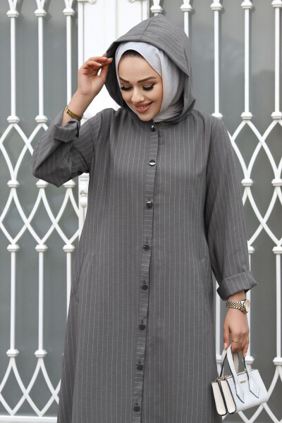 Ahsen Tall Buttoned Container TSD240103 Gray - 2