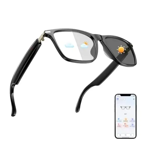 AI Translation Glasses, Support 169 Languages Real-Time Translation Powered By APP, Open-Ear Sound Mic & Speakers, Color-Change Lens Translator with Noise Reduction, AI Smart Glasses for Men & Women - 1