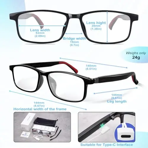 AI Smart Bluetooth Glasses, Real-Time AI Translation, Color-Change Lenses | Detachable Dual Temples (Bluetooth + Standard) - DeepSeek R1 Chip, 24g Ultra-Lightweight, Built-in Voice Assistant - 6