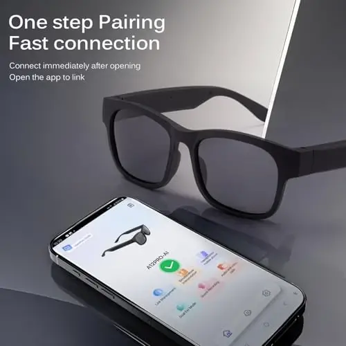 AI smart glasses, AI dialogue voice wake-up, 115 language translation, simultaneous interpretation, on-site recording translation, use mobile app audio and video translation, conference translation - 3
