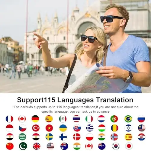 AI smart glasses, AI dialogue voice wake-up, 115 language translation, simultaneous interpretation, on-site recording translation, use mobile app audio and video translation, conference translation - 5