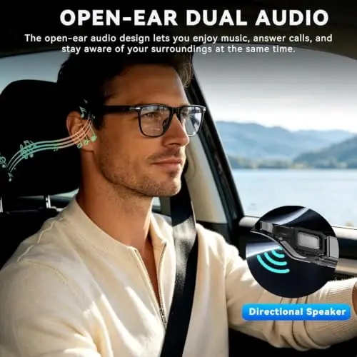 Ai Smart Glasses Chat GPT bilan, erkaklar va ayollar uchun Bluetooth ko'zoynaklari 160+ til va lahja bilan, Tarjima ko'zoynaklari Rangini o'zgartiruvchi linzalar, O'yin uchrashuvi Sayohat savdo biznesi uchun aqlli ko'zoynaklar, (Qora) - GENERIC (1)
