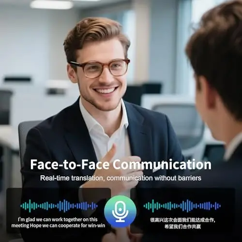 AI Smart Glasses for Men & Women, AI-Powered By Live Recording/Simultaneous Interpretation/Real-Time Translation, Noise Reduction, Translation Glasses with Photochromic Lenses, Support 160+ Languages - 5