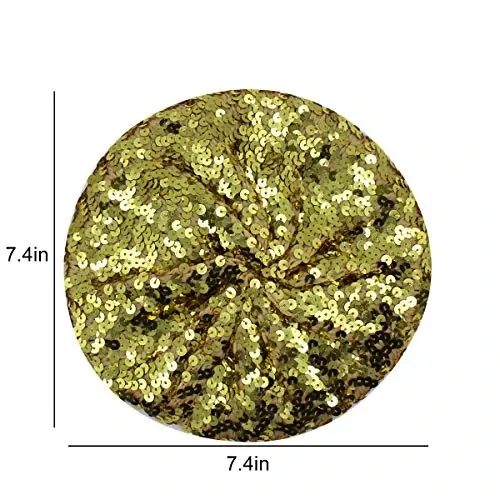 AIBEARTY Women Girls Sparkly Sequin Beret Hat Fashion Fun Stretch Beanie Cap Headwear for Festival Party Club Halloween - 7