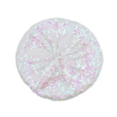 AIBEARTY Women Girls Sparkly Sequin Beret Hat Fashion Fun Stretch Beanie Cap Headwear for Festival Party Club Halloween - 2