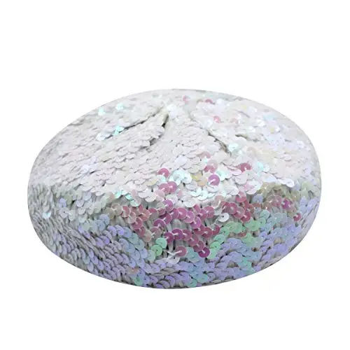 AIBEARTY Women Girls Sparkly Sequin Beret Hat Fashion Fun Stretch Beanie Cap Headwear for Festival Party Club Halloween - 4