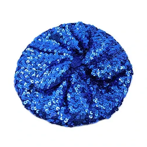 AIBEARTY Women Girls Sparkly Sequin Beret Hat Fashion Fun Stretch Beanie Cap Headwear for Festival Party Club Halloween - 5