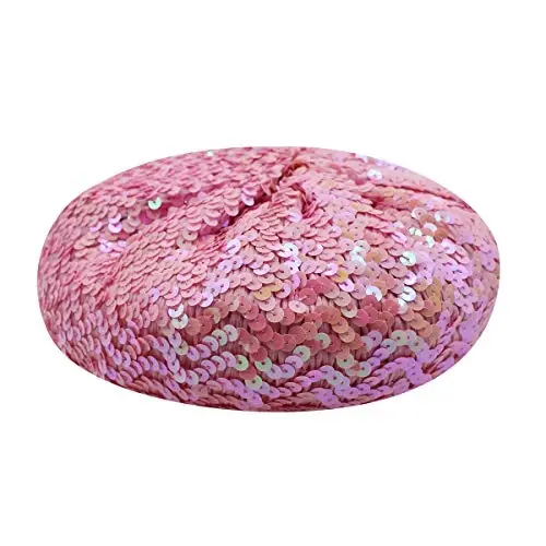 AIBEARTY Women Girls Sparkly Sequin Beret Hat Fashion Fun Stretch Beanie Cap Headwear for Festival Party Club Halloween - 3