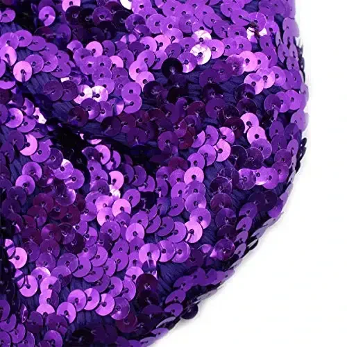 AIBEARTY Women Girls Sparkly Sequin Beret Hat Fashion Fun Stretch Beanie Cap Headwear for Festival Party Club Halloween - 6