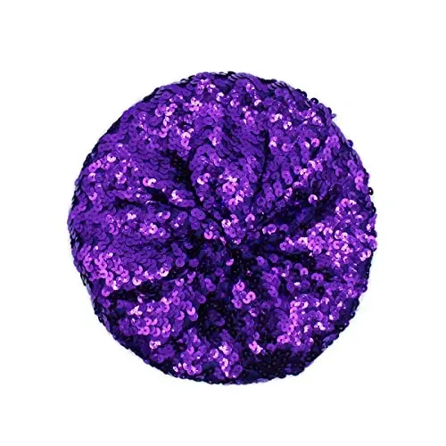 AIBEARTY Women Girls Sparkly Sequin Beret Hat Fashion Fun Stretch Beanie Cap Headwear for Festival Party Club Halloween - 2