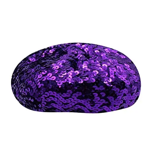 AIBEARTY Women Girls Sparkly Sequin Beret Hat Fashion Fun Stretch Beanie Cap Headwear for Festival Party Club Halloween - 5