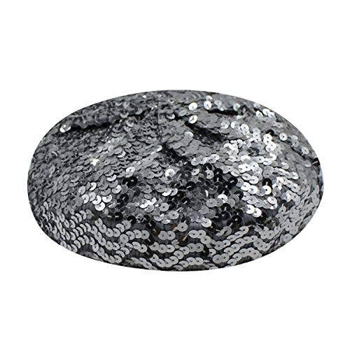 AIBEARTY Women Girls Sparkly Sequin Beret Hat Fashion Fun Stretch Beanie Cap Headwear for Festival Party Club Halloween - 3