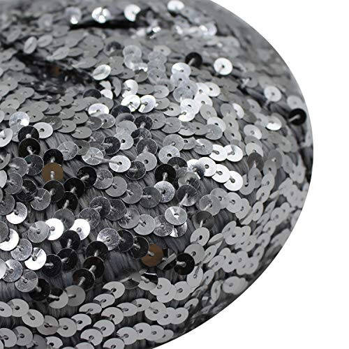 AIBEARTY Women Girls Sparkly Sequin Beret Hat Fashion Fun Stretch Beanie Cap Headwear for Festival Party Club Halloween - 4