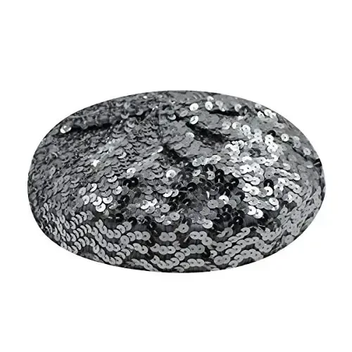 AIBEARTY Women Girls Sparkly Sequin Beret Hat Fashion Fun Stretch Beanie Cap Headwear for Festival Party Club Halloween - 4