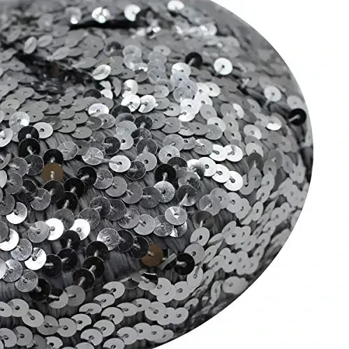 AIBEARTY Women Girls Sparkly Sequin Beret Hat Fashion Fun Stretch Beanie Cap Headwear for Festival Party Club Halloween - 5
