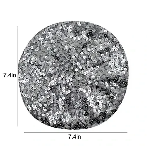 AIBEARTY Women Girls Sparkly Sequin Beret Hat Fashion Fun Stretch Beanie Cap Headwear for Festival Party Club Halloween - 6