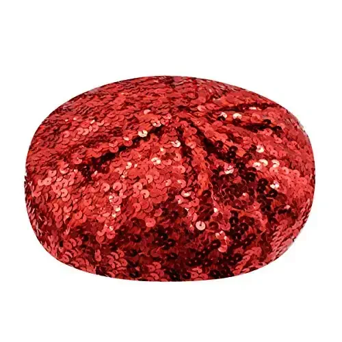 AIBEARTY Women Girls Sparkly Sequin Beret Hat Fashion Fun Stretch Beanie Cap Headwear for Festival Party Club Halloween - 3