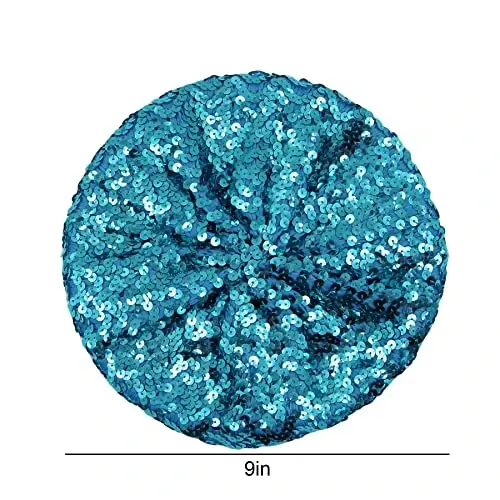 AIBEARTY Women Girls Sparkly Sequin Beret Hat Fashion Fun Stretch Beanie Cap Headwear for Festival Party Club Halloween - 2