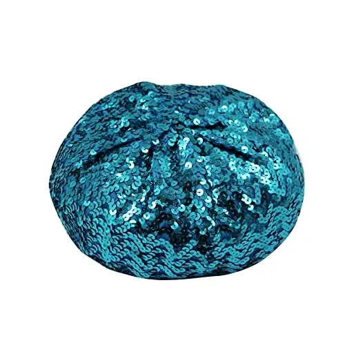 AIBEARTY Women Girls Sparkly Sequin Beret Hat Fashion Fun Stretch Beanie Cap Headwear for Festival Party Club Halloween - 3
