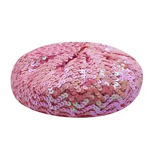 AIBEARTY Women Girls Sparkly Sequin Beret Hat Fashion Fun Stretch Beanie Cap Headwear for Festival Party Club Halloween - 3