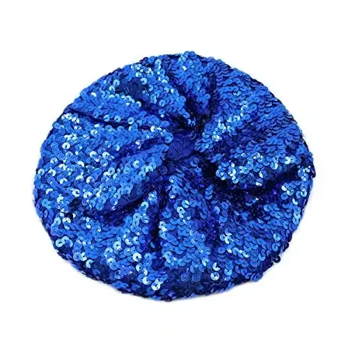 AIBEARTY Women Girls Sparkly Sequin Beret Hat Fashion Fun Stretch Beanie Cap Headwear for Festival Party Club Halloween - 5
