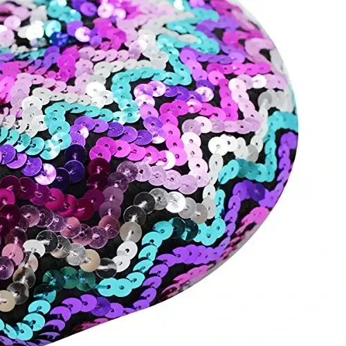 AIBEARTY Women Girls Sparkly Sequin Beret Hat Fashion Fun Stretch Beanie Cap Headwear for Festival Party Club Halloween - 7