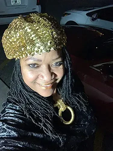 AIBEARTY Женщины Девушки Блестящие Блестки Берет Шляпа Мода Веселье Эластичная Шапка Бини Головной убор для Фестиваля Вечеринка Клуб Хэллоуин - 6