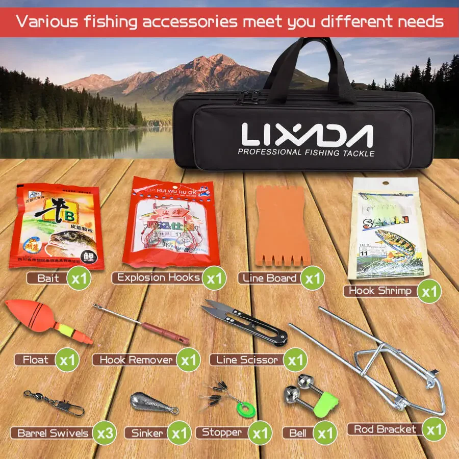 Aibecy Baliq Ovlash Uskunasi 2.1m Teleskopik Shisha Baliq Ovlash Uskunasi, 6 Qismli Uskuna - 3