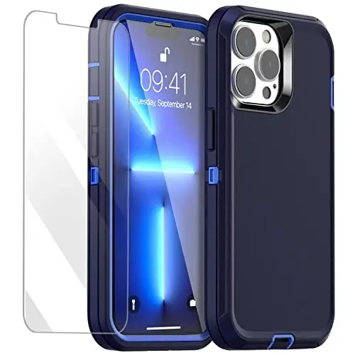 AICase for iPhone 13 Pro Case with Glass Screen Protector+Camera Lens,Heavy Duty Protective Phone Case,Military Grade Full Body Protection Shockproof/Dustproof/Drop Proof Rugged Tough Cover_1 - 1